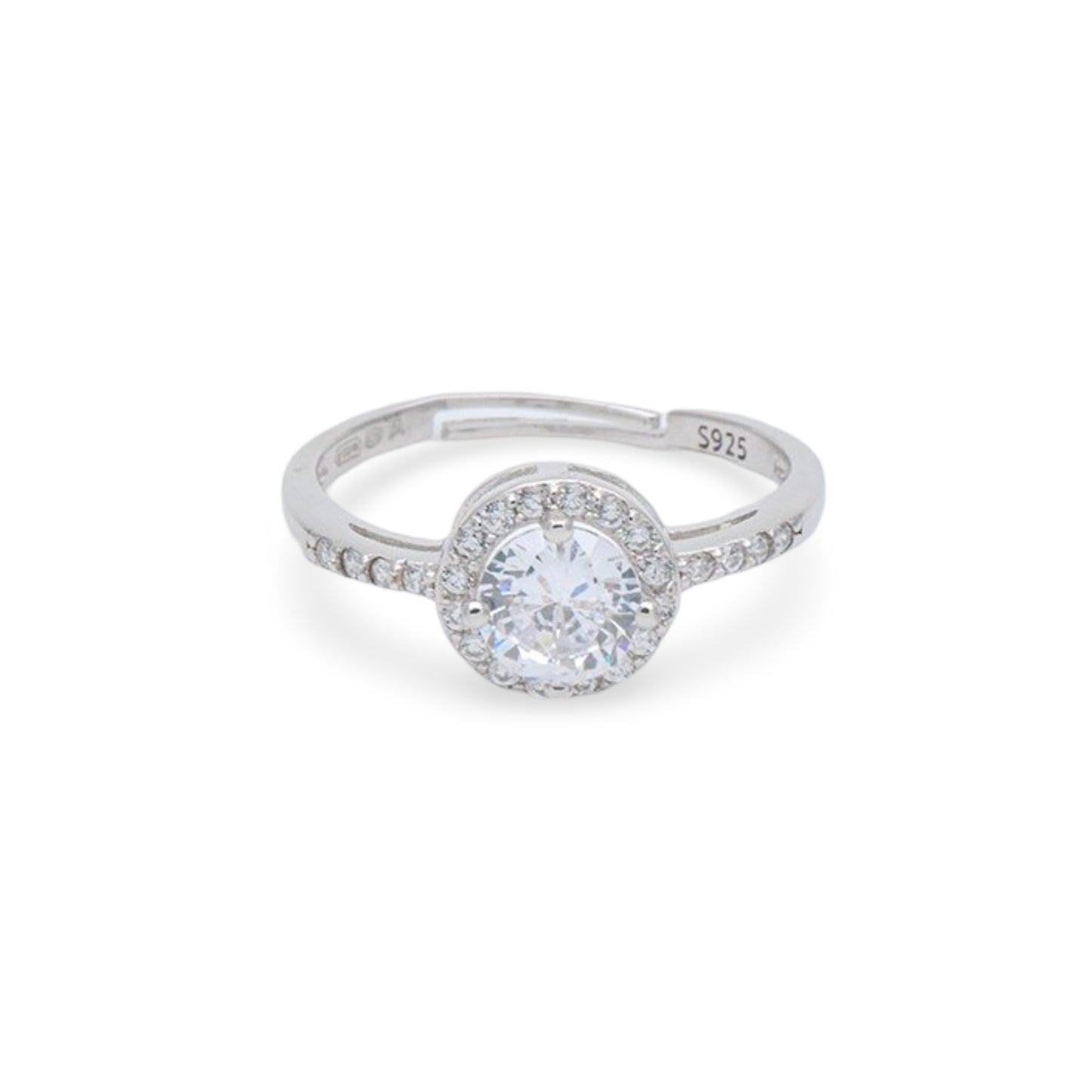 Anello Solitario In Argento