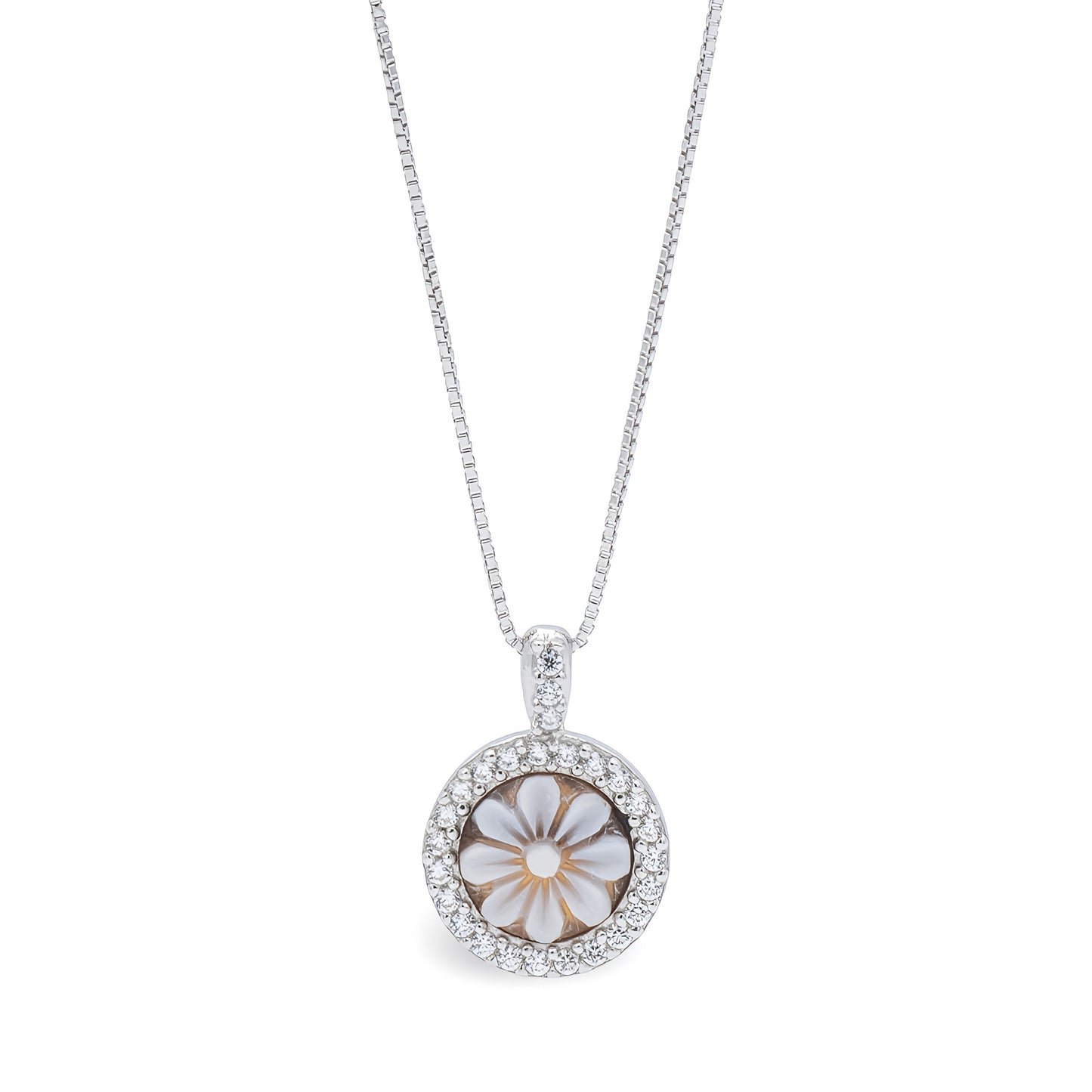 Collana In Argento Con Cammeo E Zirconi