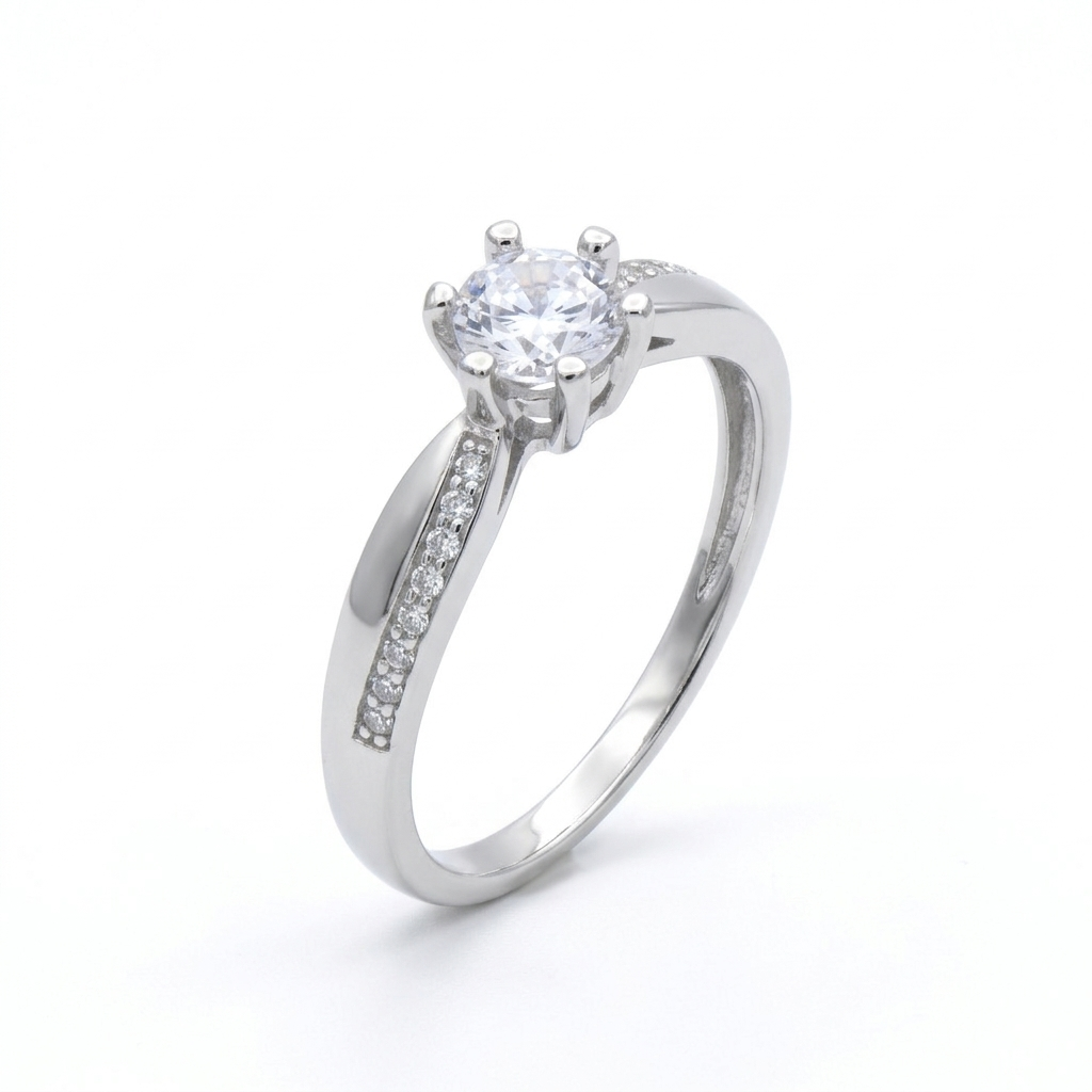 Anello Solitario in Argento Gioielli in Argento