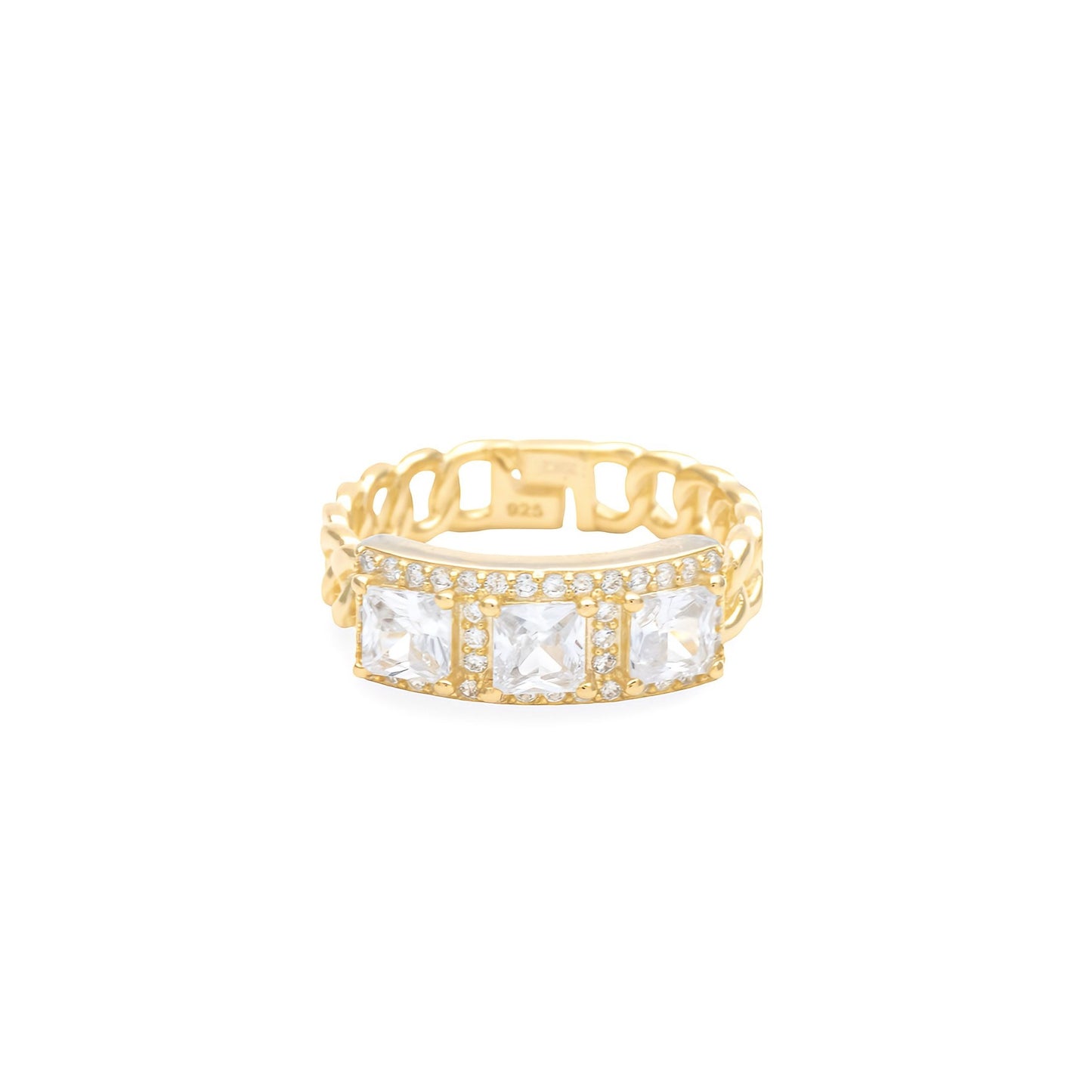Anello Trilogy Groumette in Argento Dorato