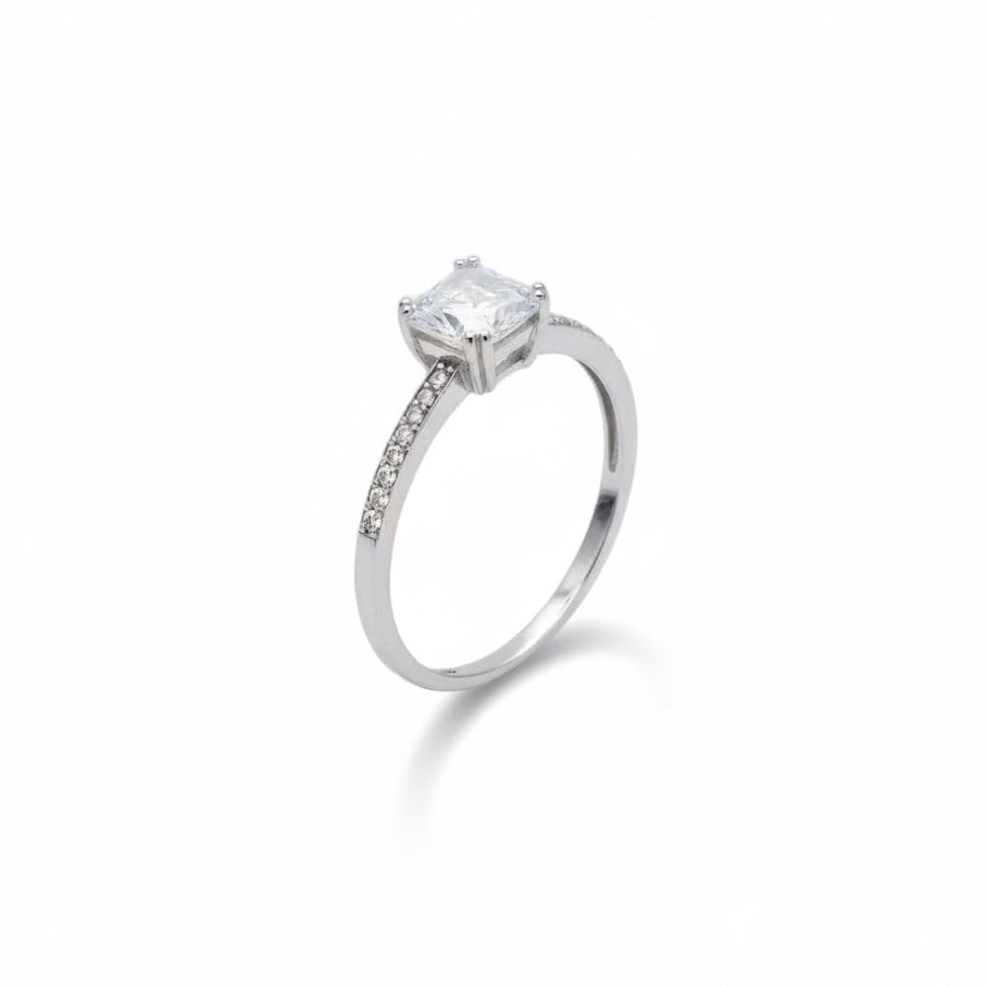 Anello Solitario In Argento