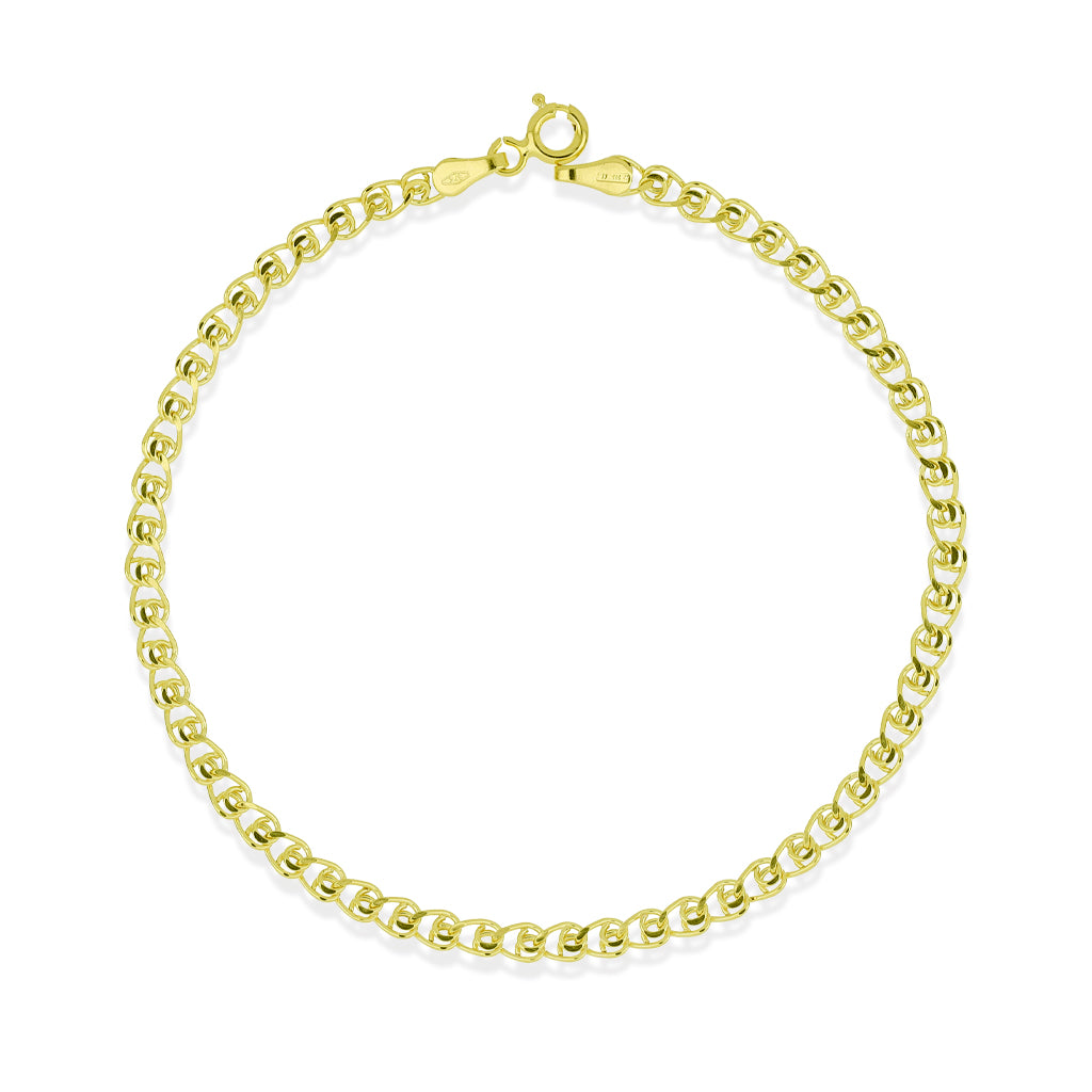 Bracciale Maglia Bizantina Patta in Oro Giallo 9 Carati - 375