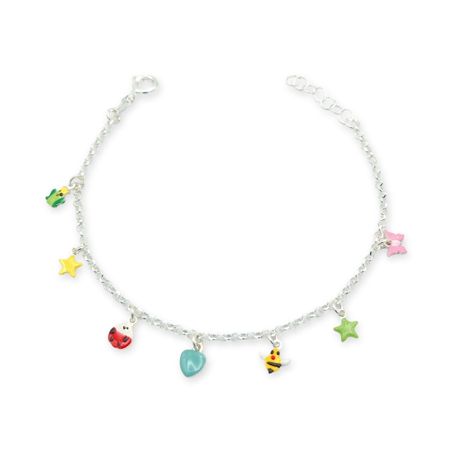 Bracciale Bimba in Argento con Ciondoli Smaltati