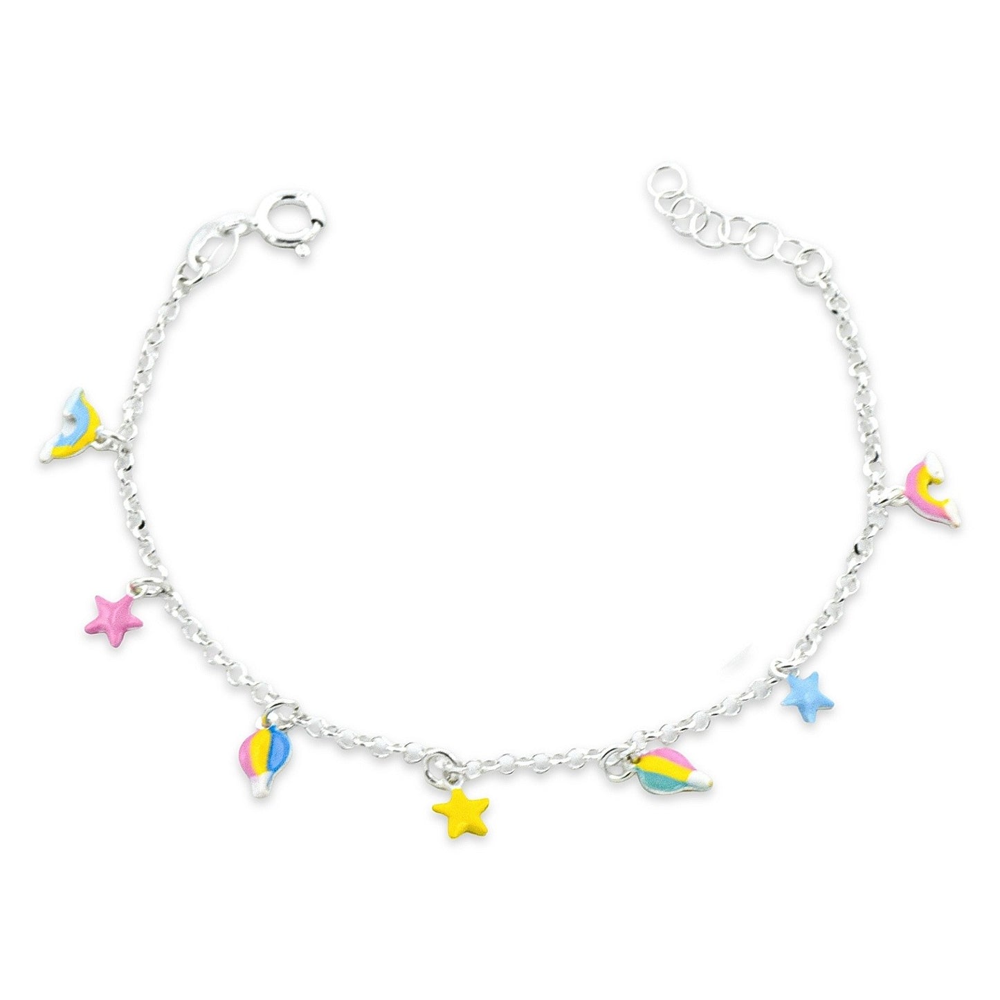 Bracciale Bimba in Argento con Ciondoli Smaltati