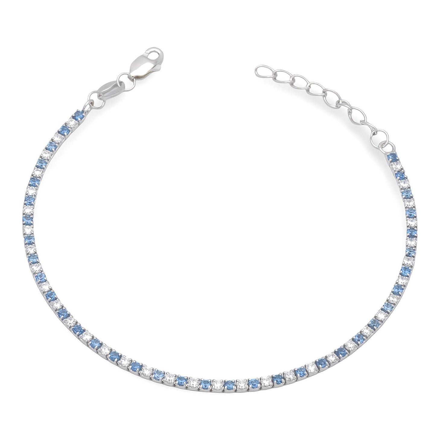 Bracciale Tennis Bianco e Celeste