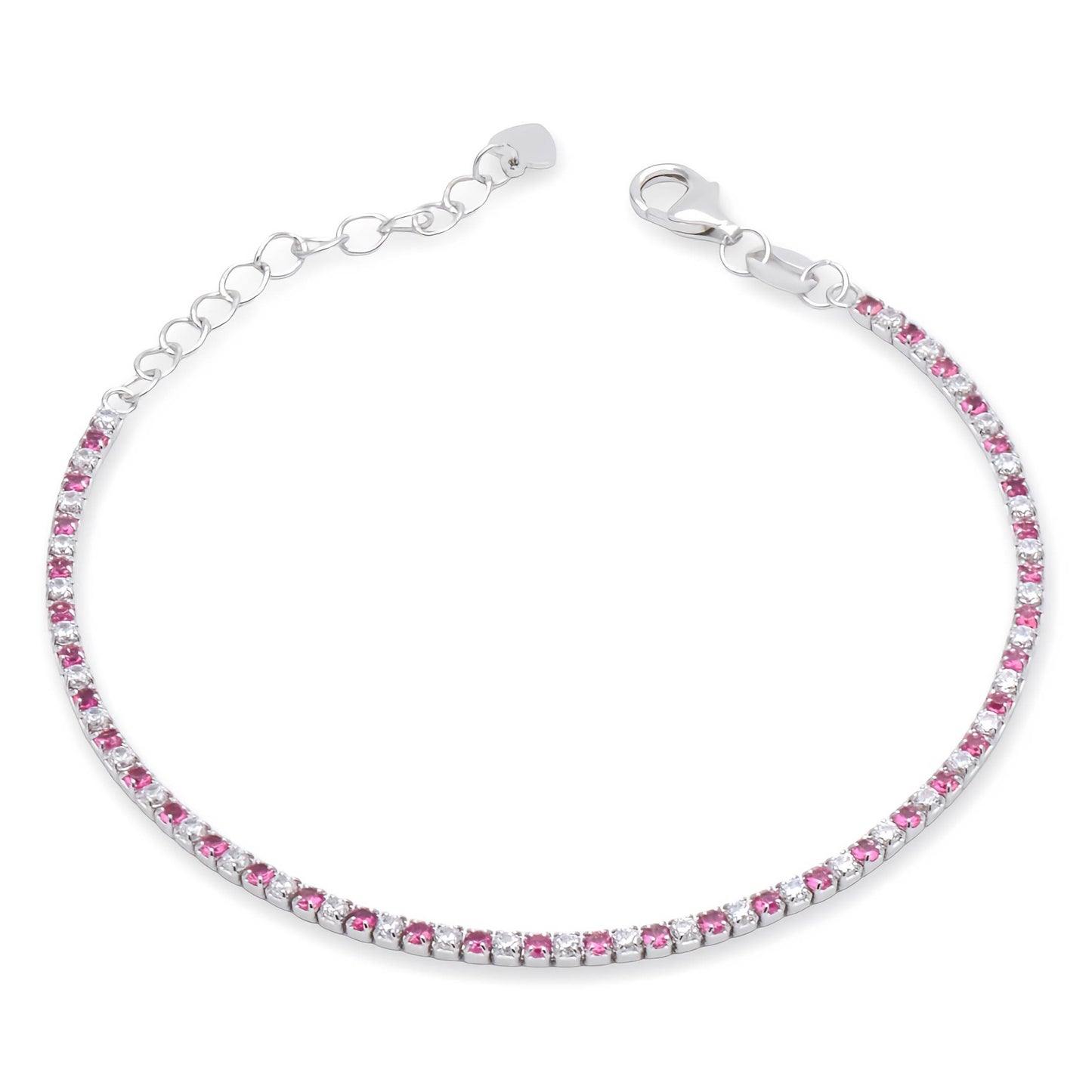Bracciale Tennis Bianco e Rosso
