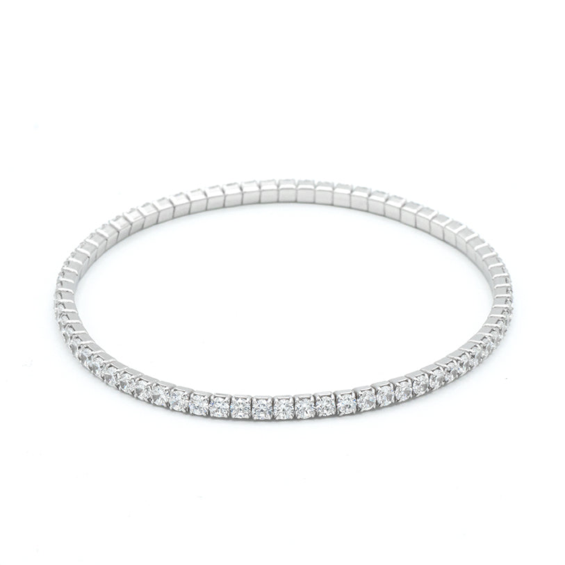 Bracciale Tennis Elastico in Argento