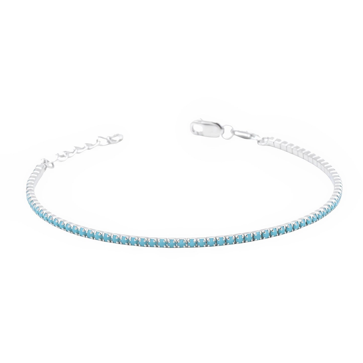 Bracciale Tennis in Argento Pietre Celesti