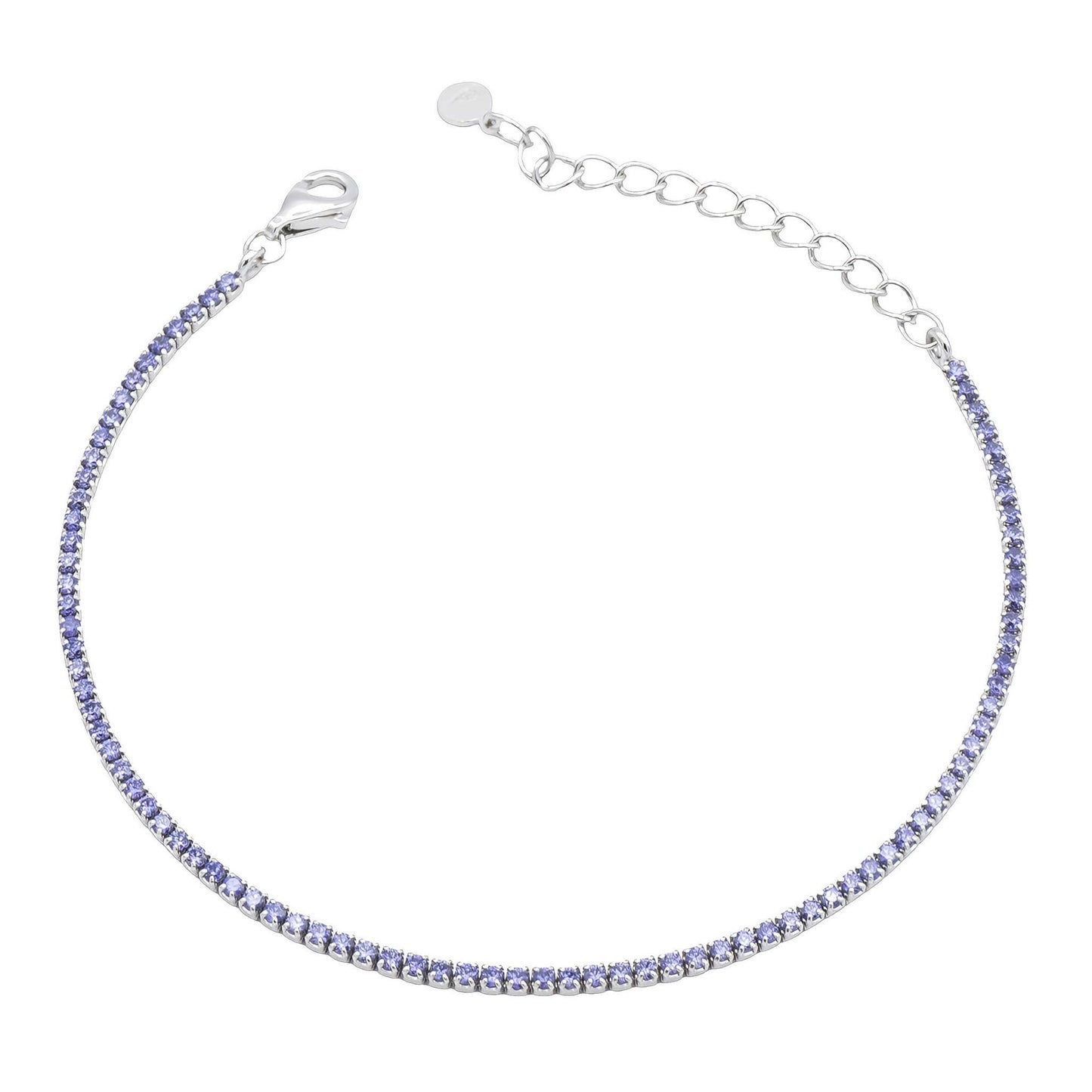 Bracciale Tennis in Argento Pietre Viola