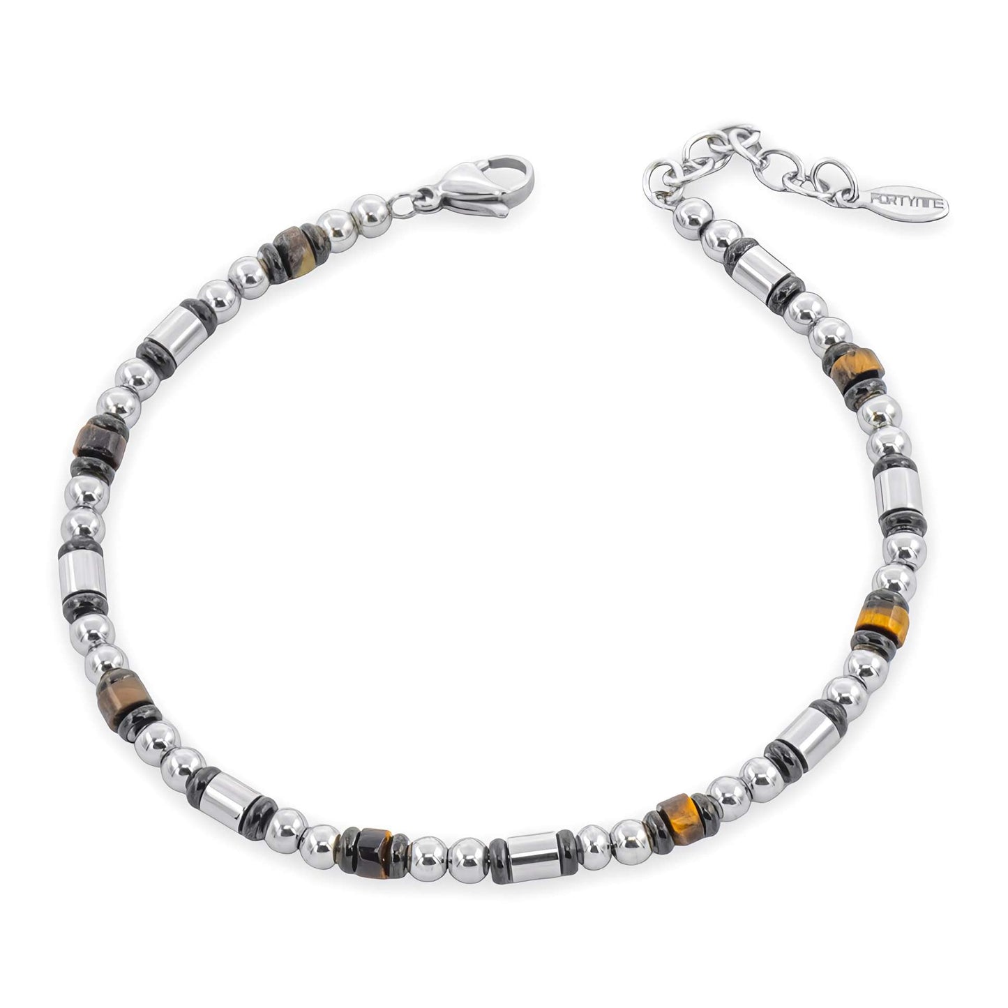 Bracciale Uomo in Acciaio e Occhio di Tigre