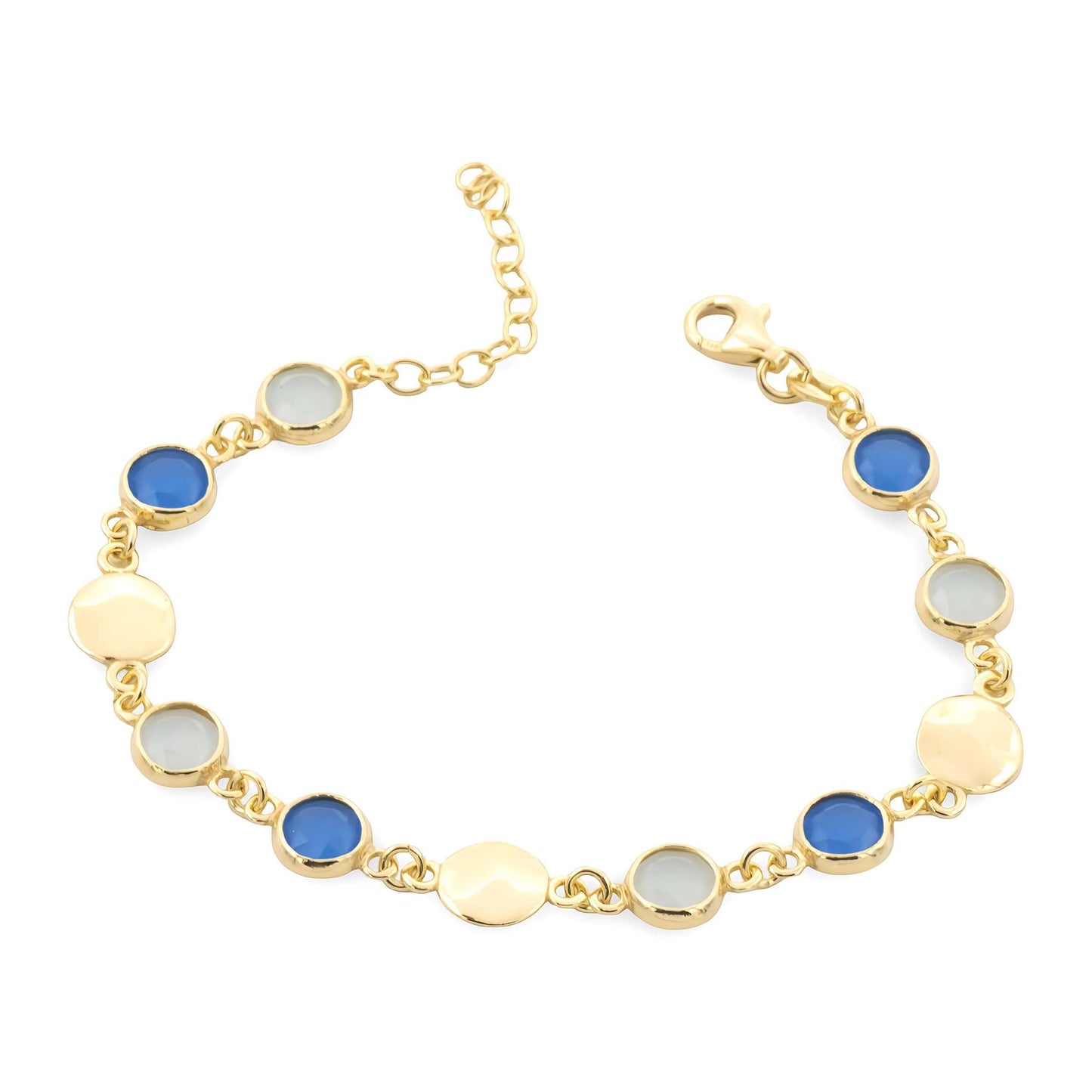 Bracciale in Argento Dorato e Cristalli Colorati