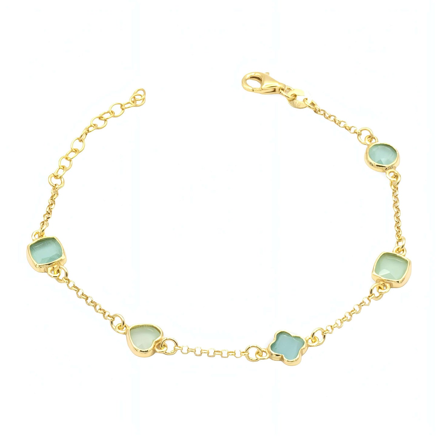 Bracciale in Argento Dorato e Cristalli Colorati