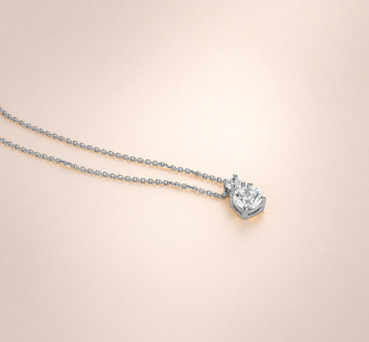 Collana Doppio Punto Luce in Oro Bianco 9 Carati - 375 iGOLD