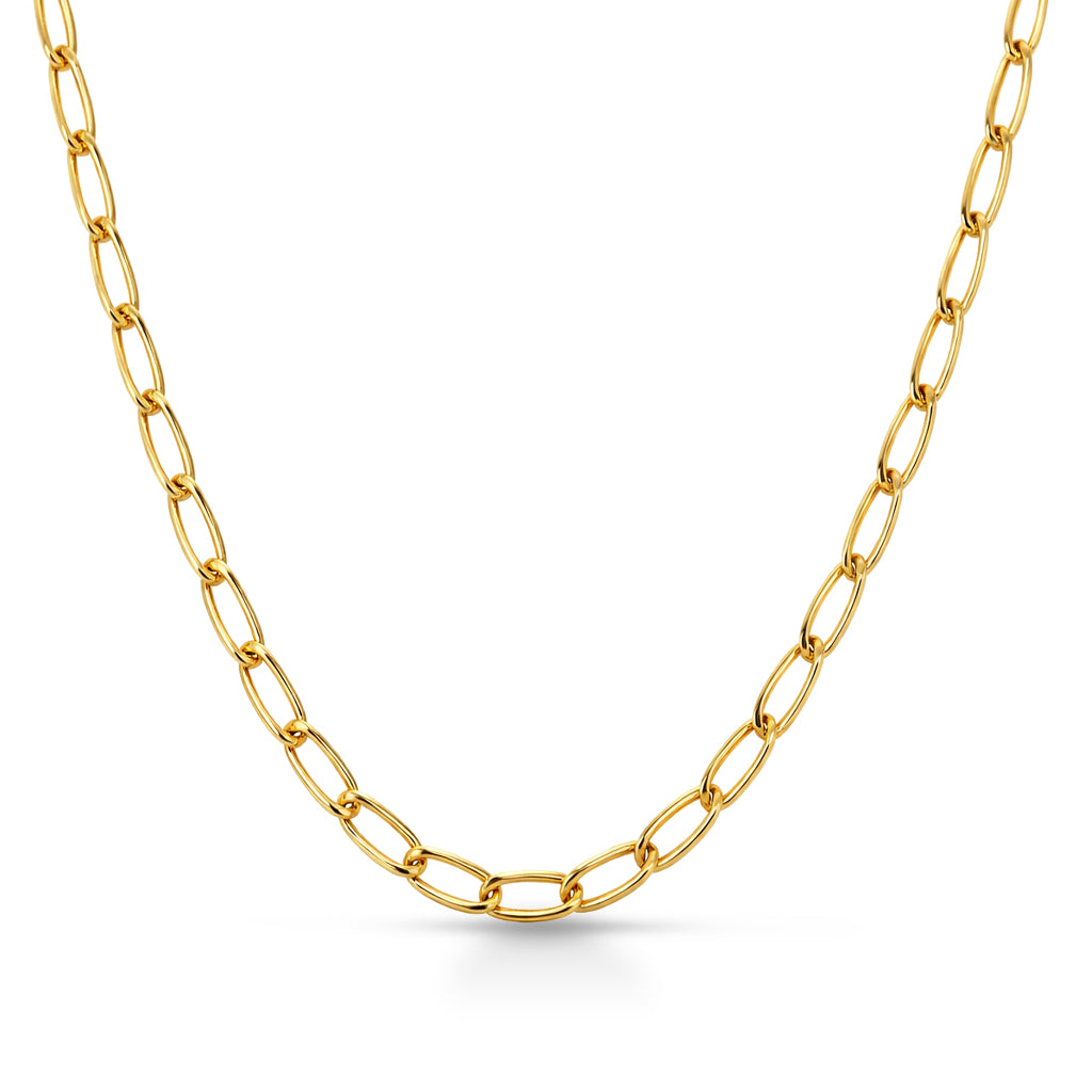 Collana Paperclip Chain in Oro Giallo 9 Carati - 375