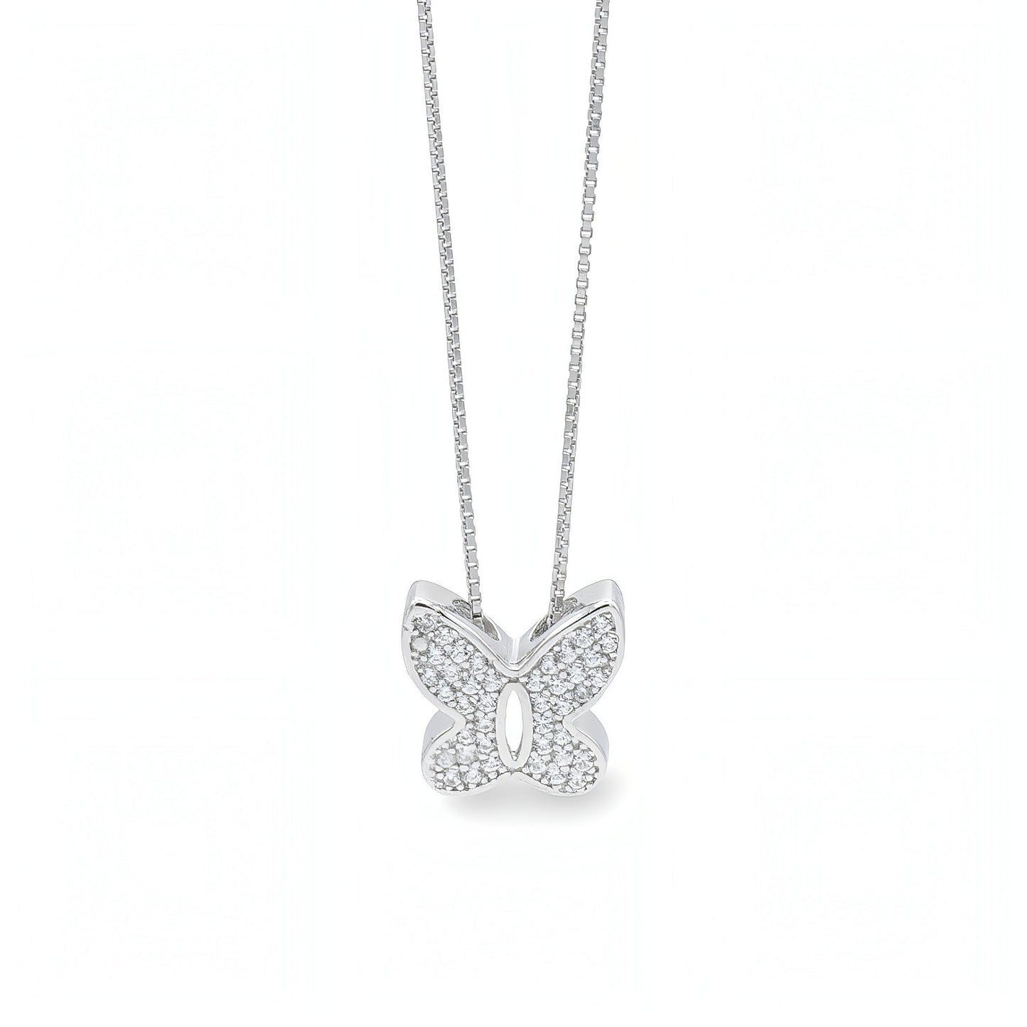 Collana Farfalla in Argento a Pavè