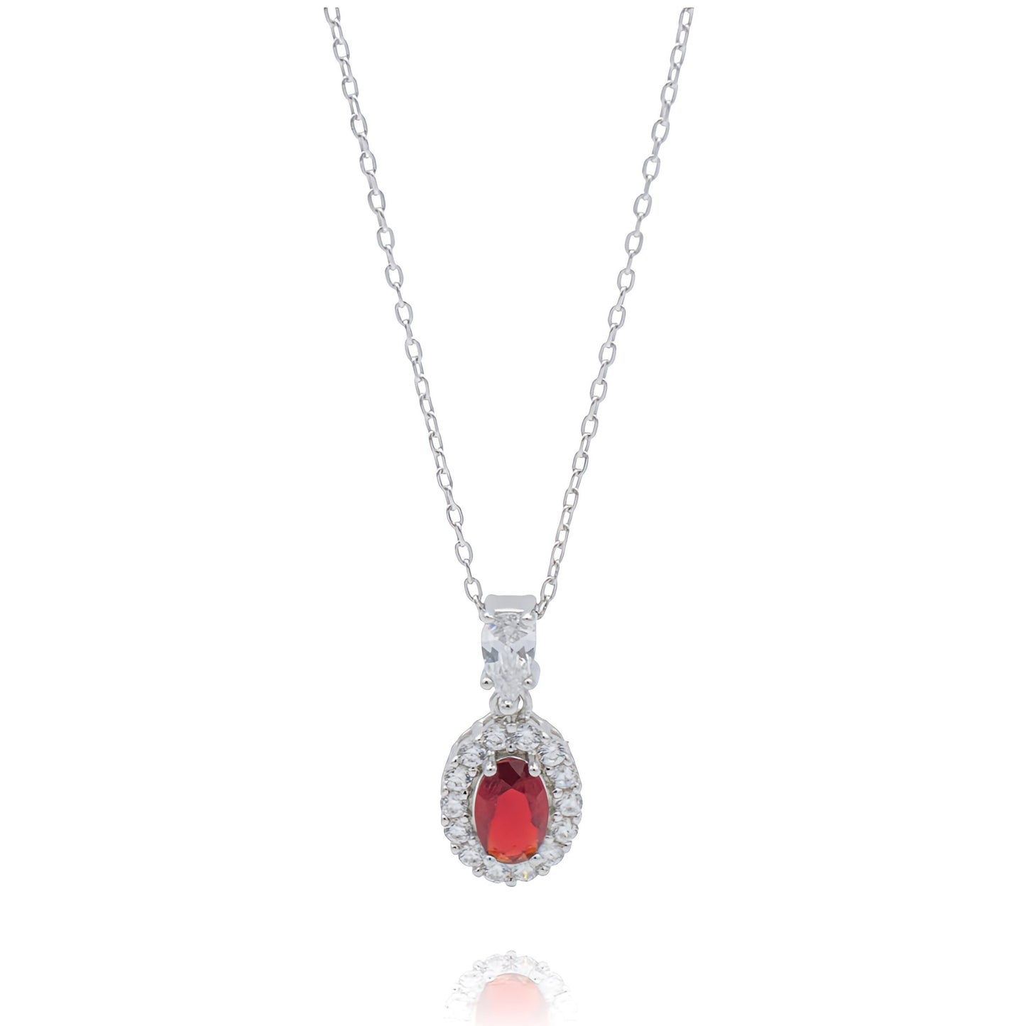 Collana Kate Rossa e Goccia in Argento