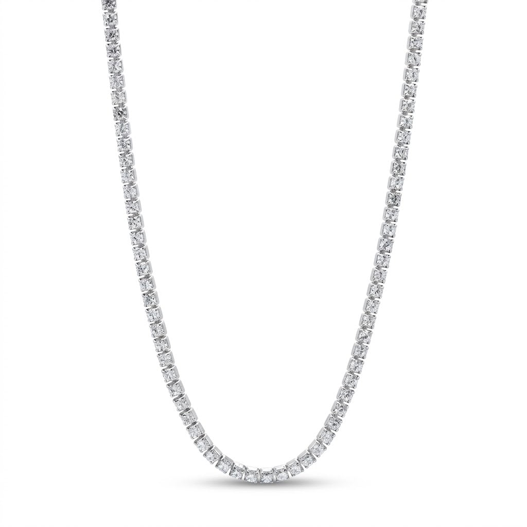Collana Tennis in Argento 925 con Zirconi Bianchi (Lunghezza Regolabile)