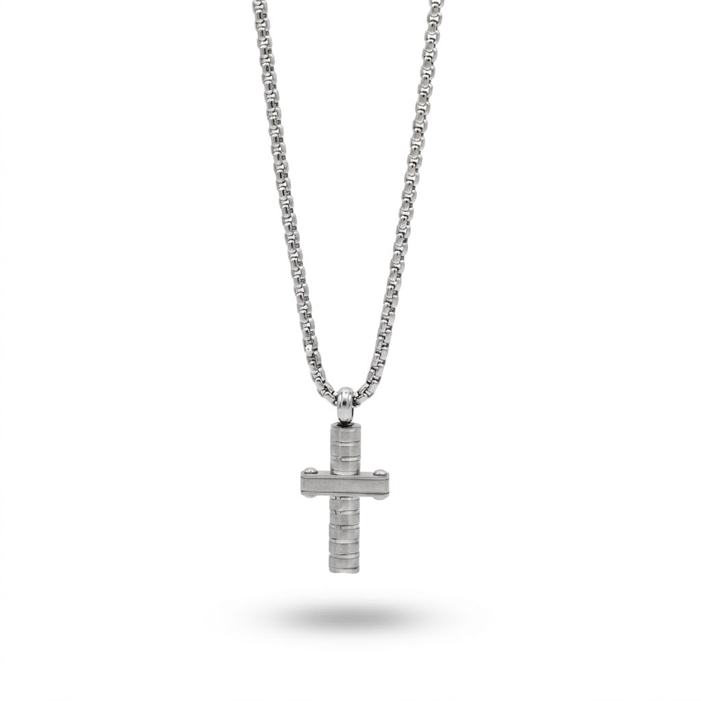 Collana Uomo Fortynine in Acciaio con Pendente a Croce Design Moderno