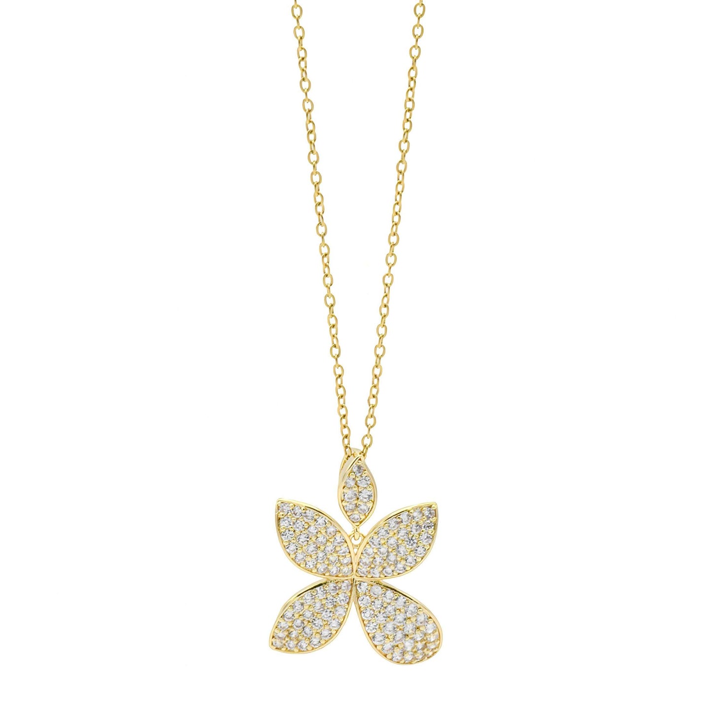 Collana Fiore a Pavè Dorata