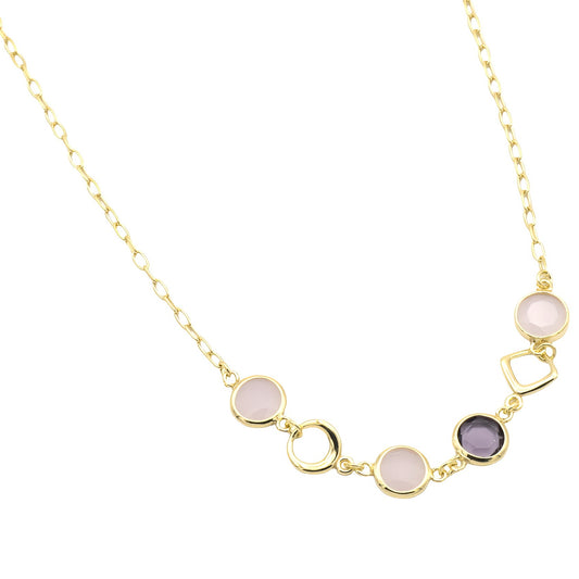 Collana in Argento Dorato e Cristalli ColoratI