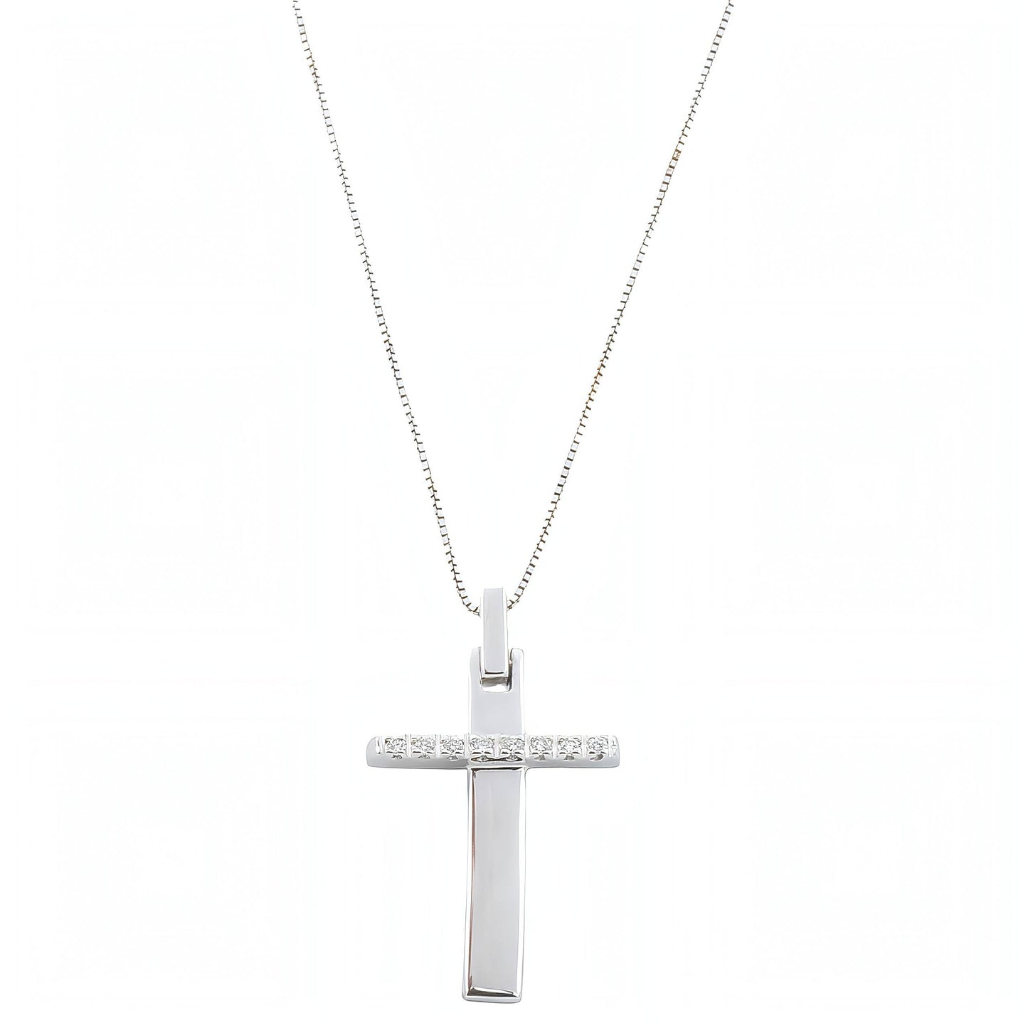 Collana con Croce in Oro Bianco