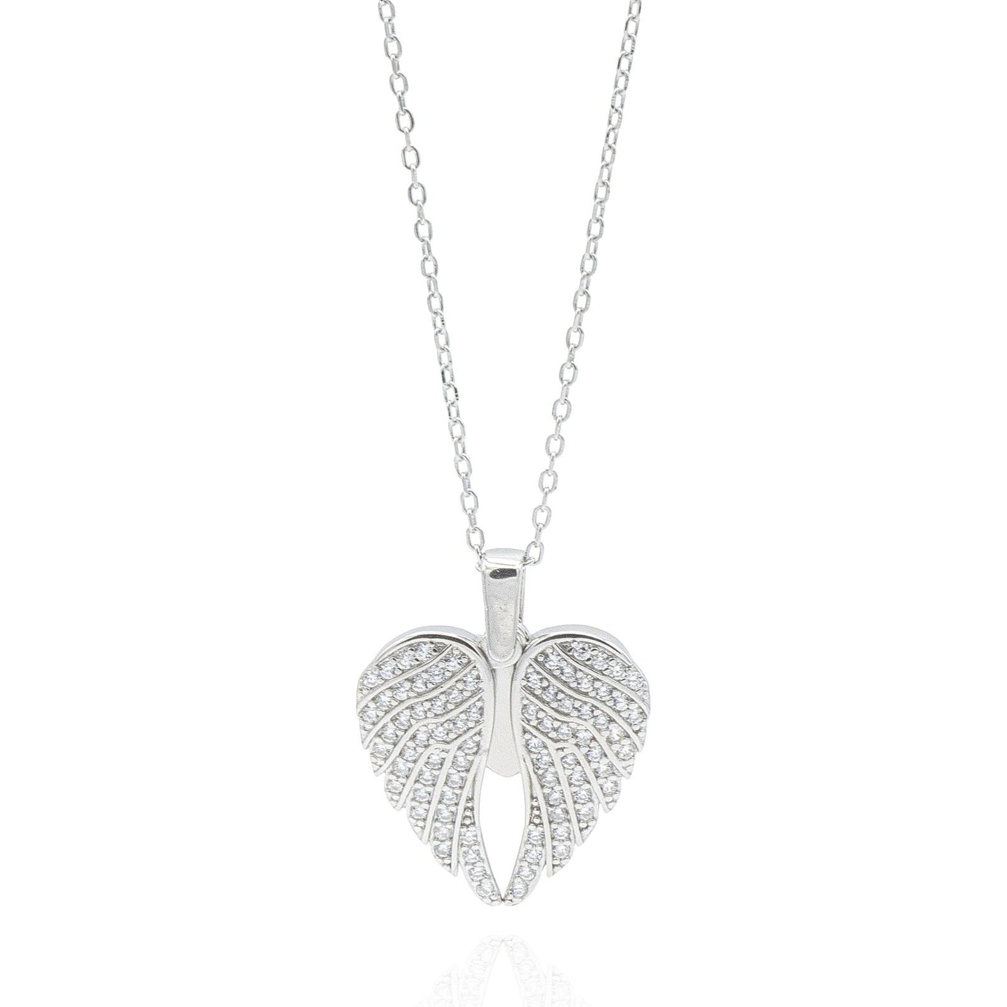 Collana in Argento Ali d'Angelo e Cuore