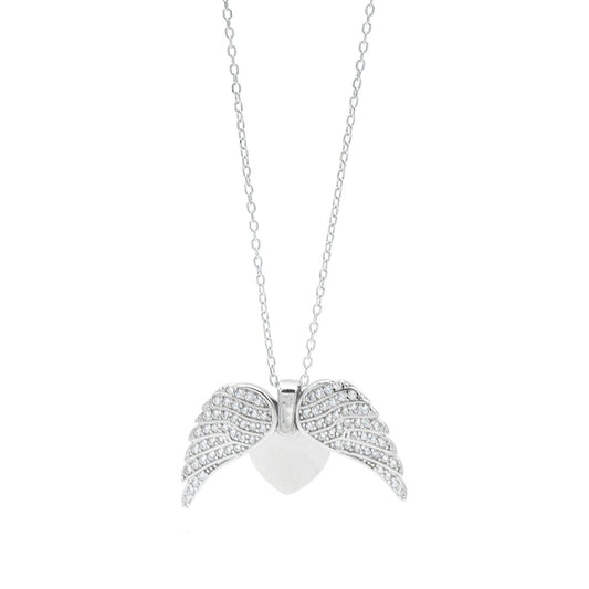 Collana in Argento Ali d'Angelo e Cuore