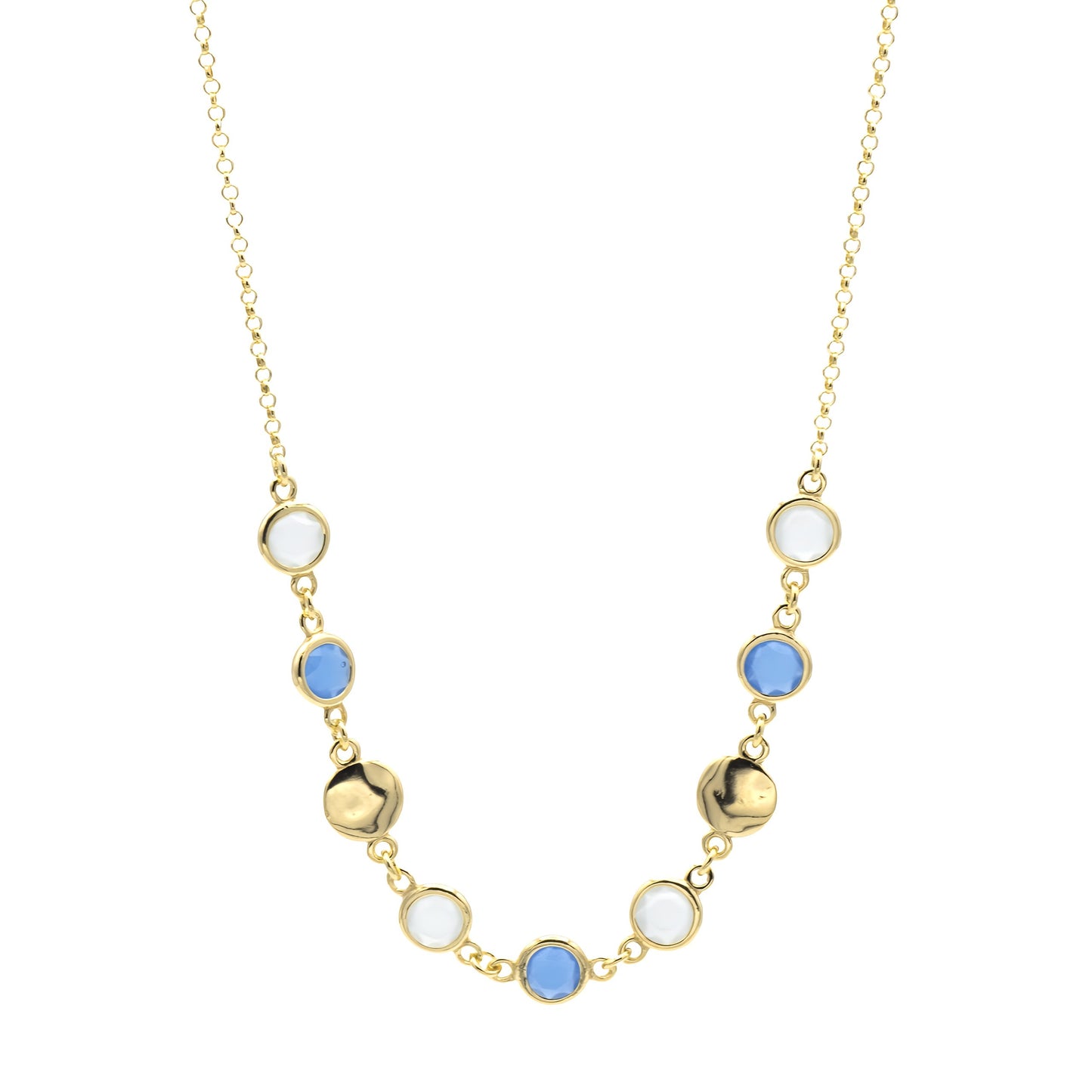 Collana in Argento Dorato e Cristalli Colorati