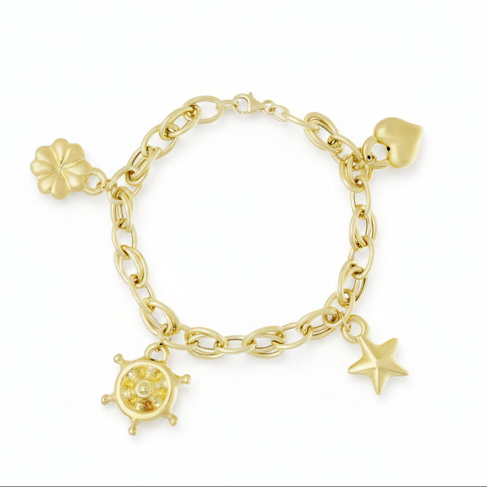 Bracciale a Catena con Elementi Pendenti in Oro 18 Carati Gioielli in Oro