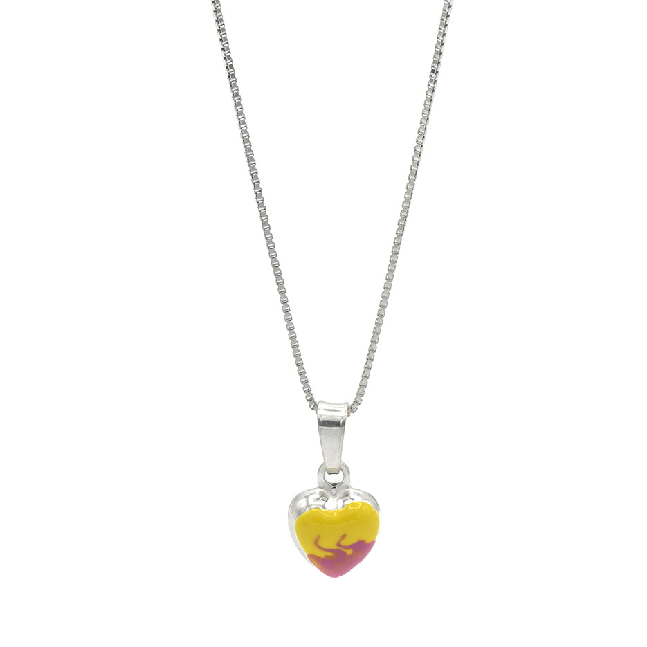 Collanina bimba in argento con cuore smaltato