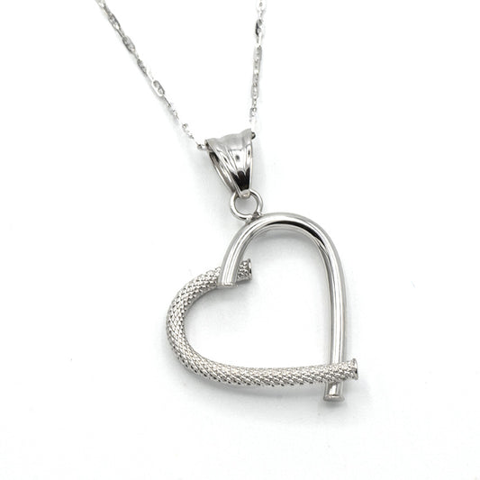 Collana con Cuore in Oro Bianco