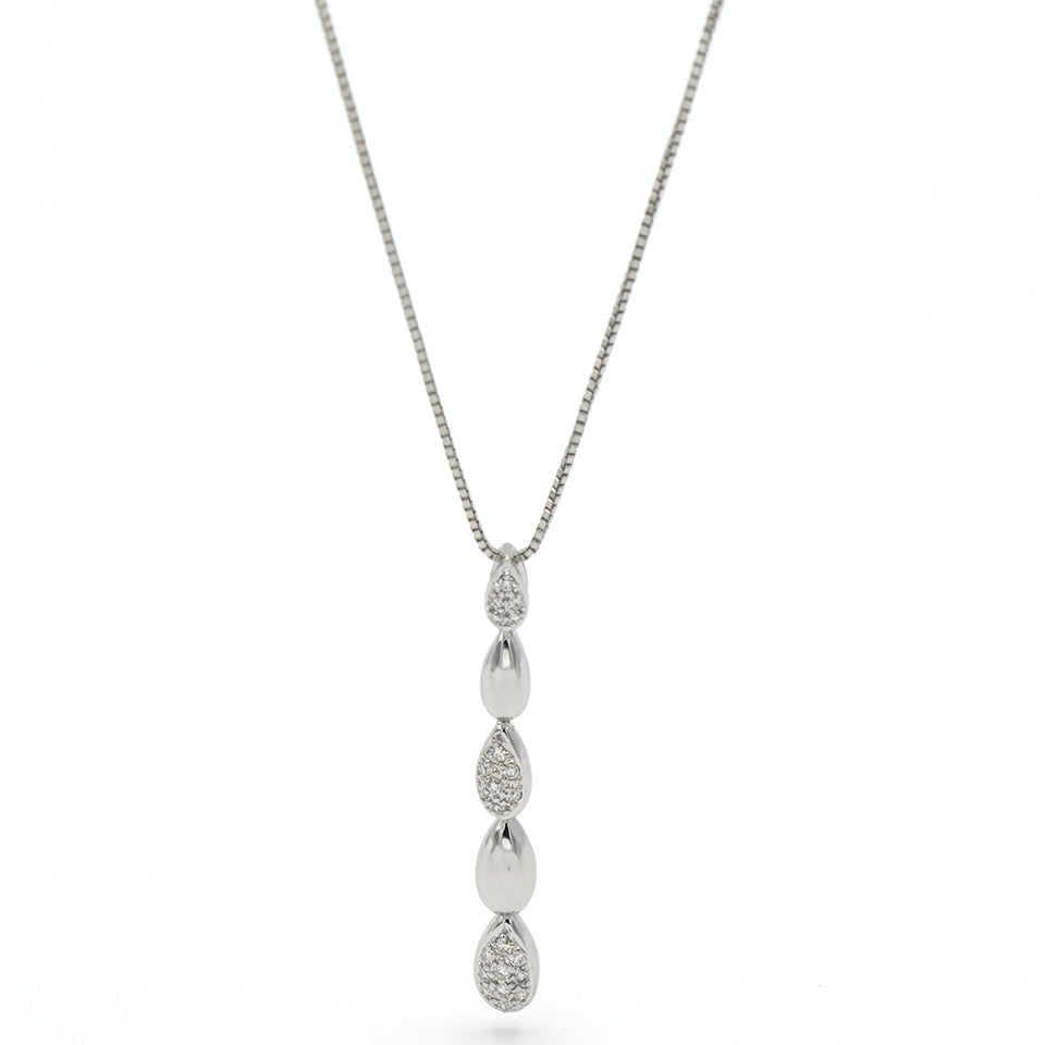 Collana a Gocce in Oro Bianco