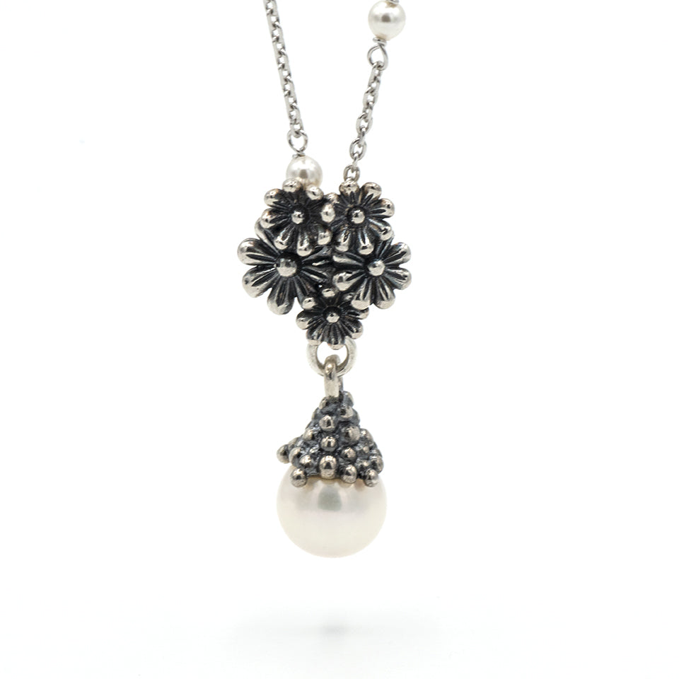 Collana Perle e Fiori in Argento