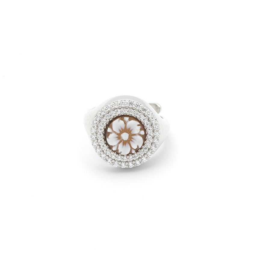 Anello Chevalier Con Cammeo E Zirconi