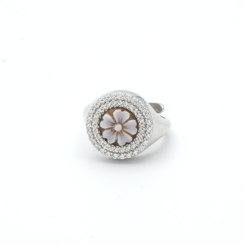 Anello Chevalier Con Cammeo E Zirconi