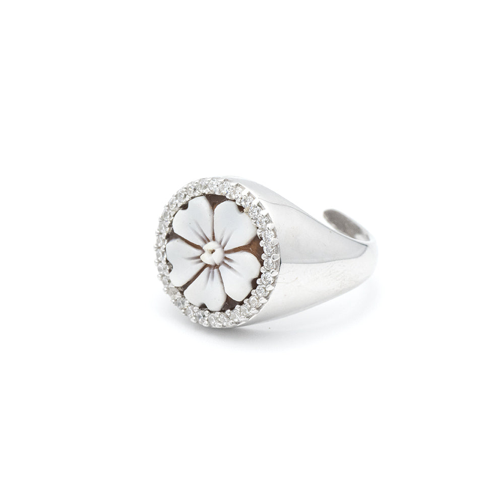 Anello Chevalier Con Cammeo E Zirconi