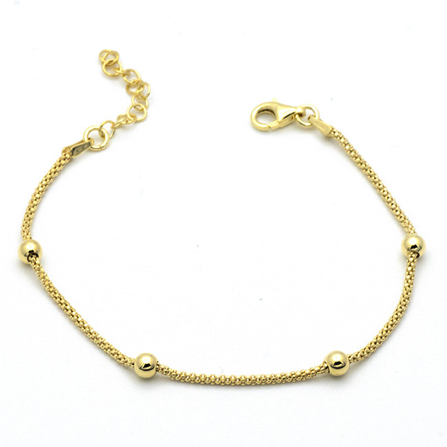 Bracciale Popcorn con Sfere in Argento Dorato