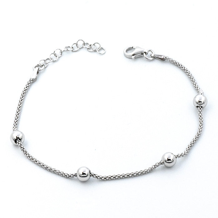 Bracciale Popcorn in Argento con Sfere