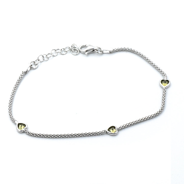 Bracciale Popcorn in Argento con Cuori