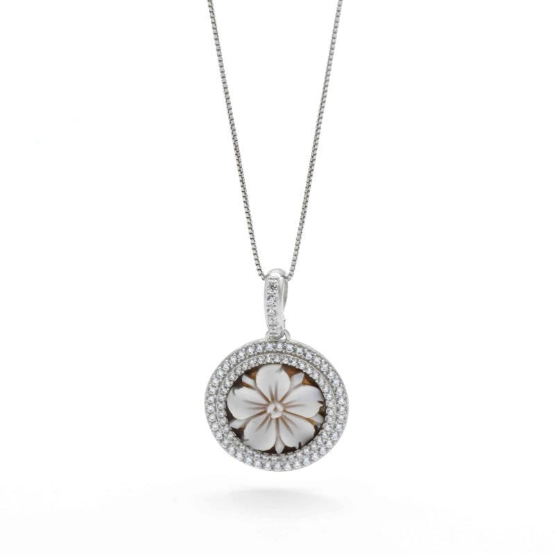 Collana In Argento Con Cammeo E Zirconi