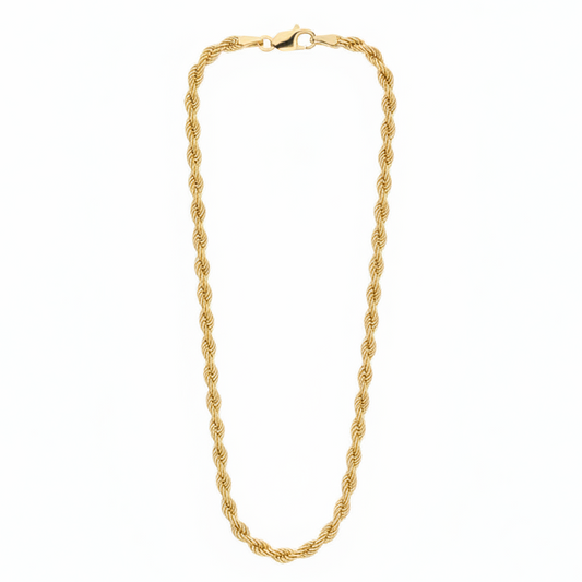Collana in Oro 18 Carati Maglia Corda Laser Lucida Gioielli in Oro