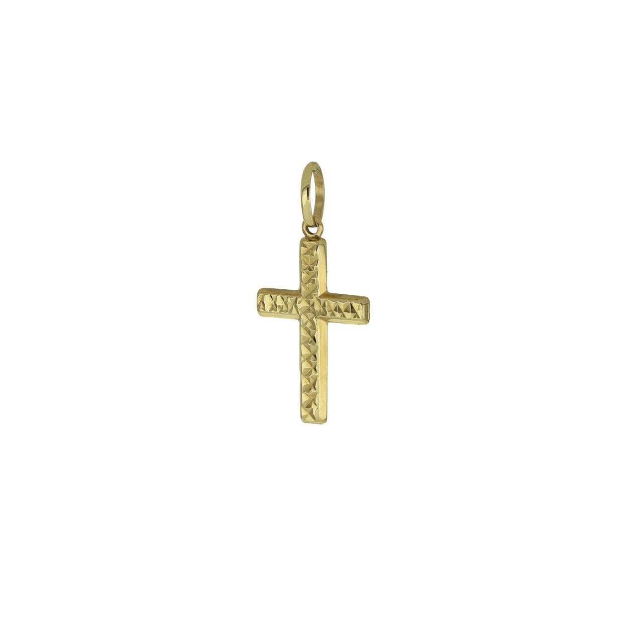 Croce Sfaccettata in Oro Giallo 9 Carati - 375