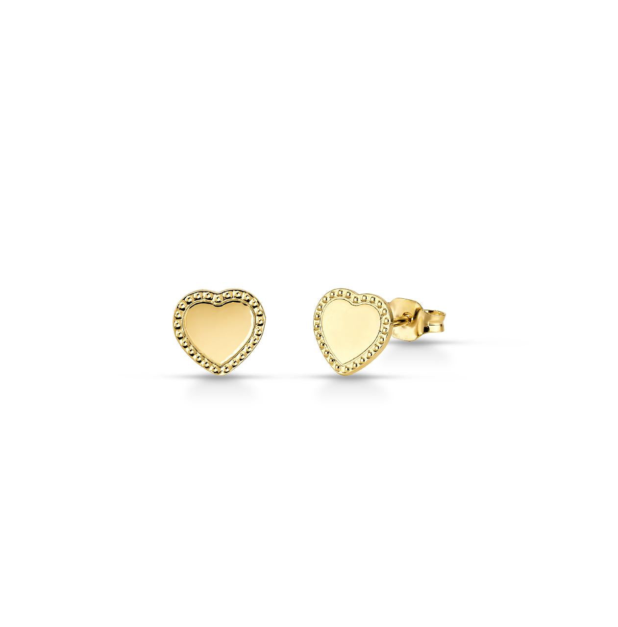 Orecchini a Lobo "Cuore" in Oro Giallo 9 Carati - 375
