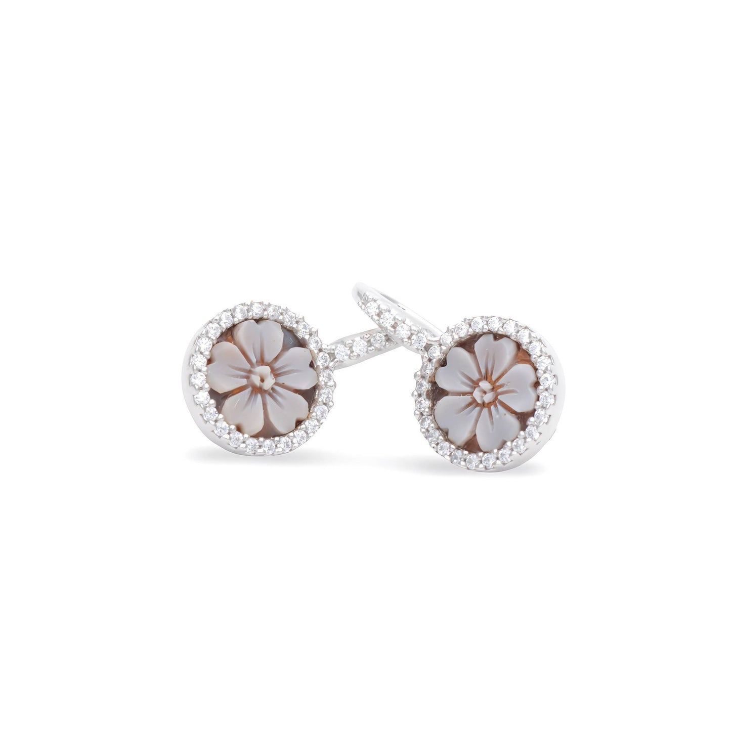 Orecchini Monachina In Argento Con Cammeo