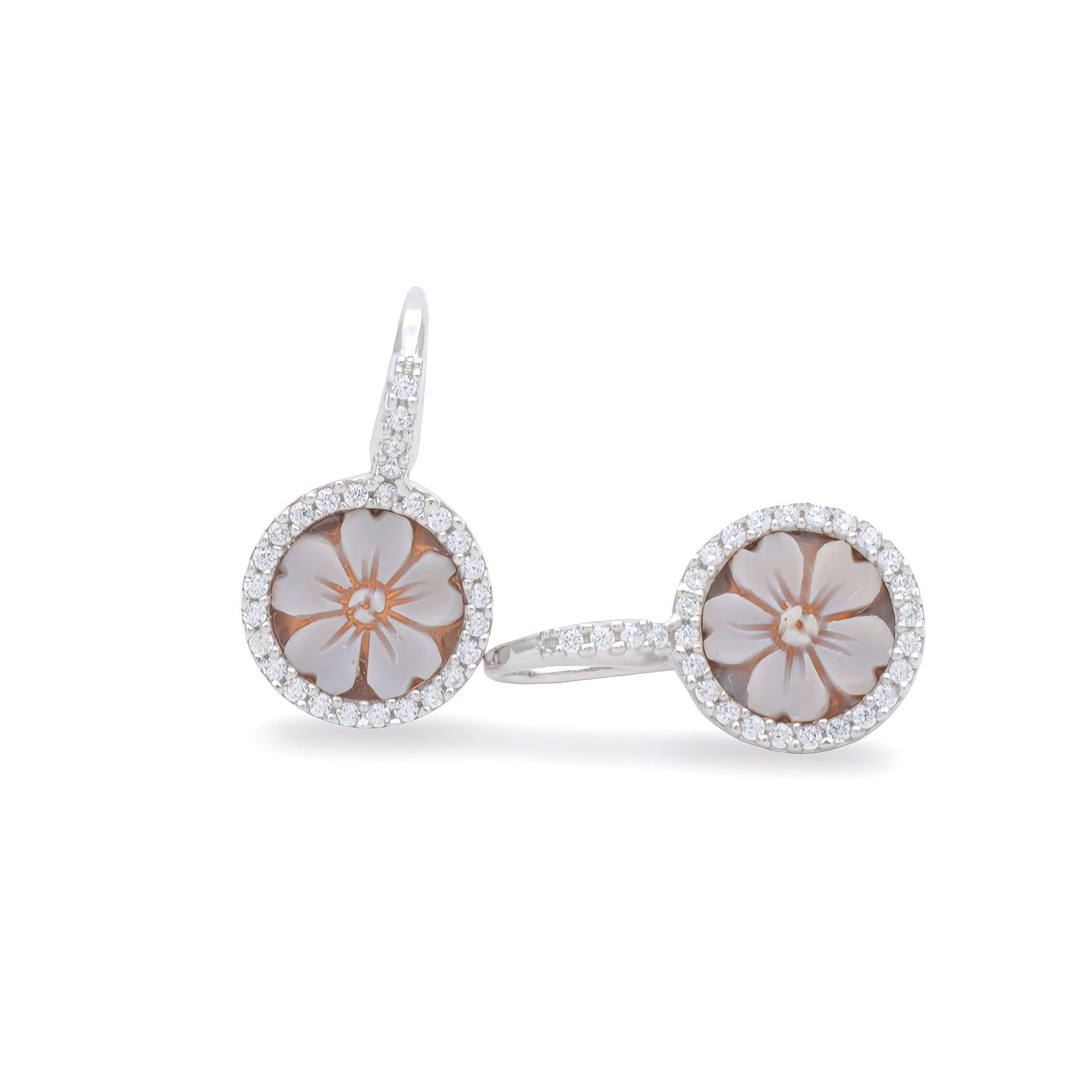 Orecchini Monachina In Argento Con Cammeo