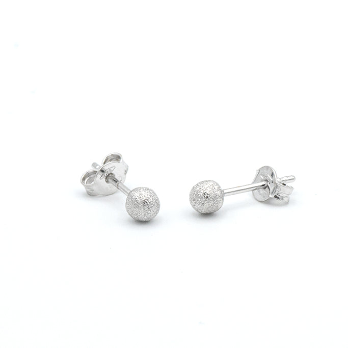 Orecchini Sfere Diamantate in Oro Bianco