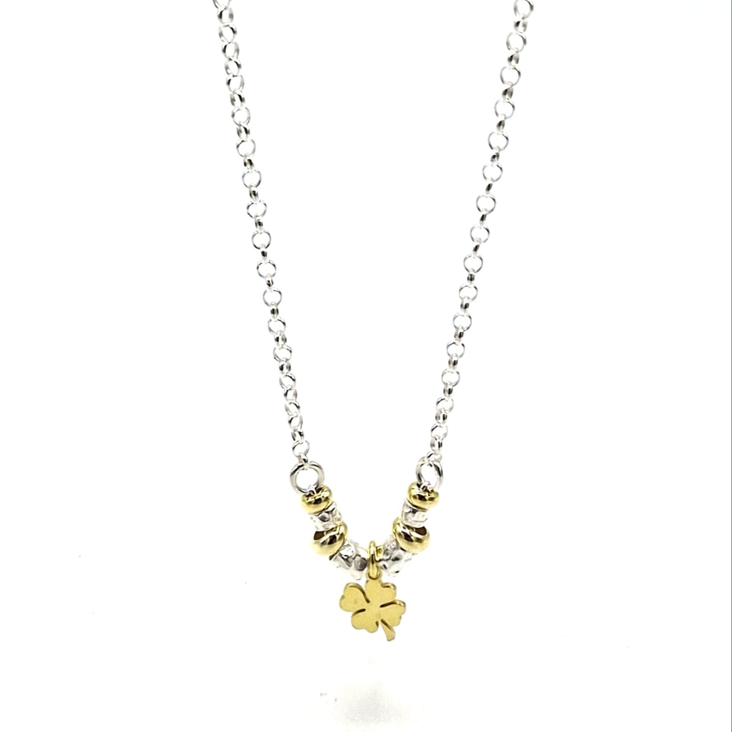 Collana Pepite e Quadrifoglio Dorato
