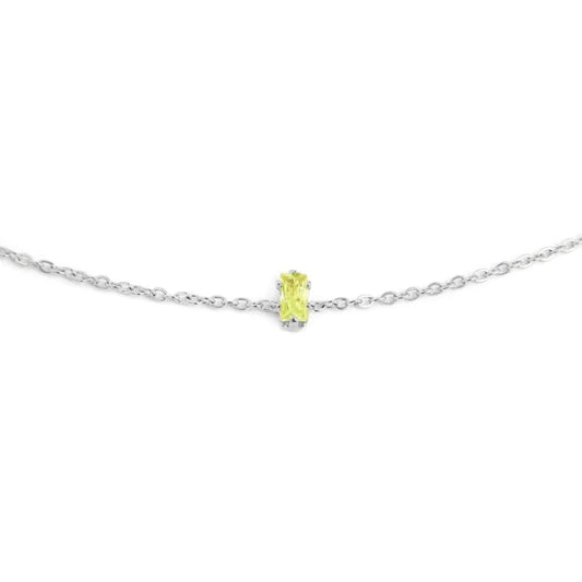 Bracciale con Zircone Baguette Verde in Acciaio Marlù