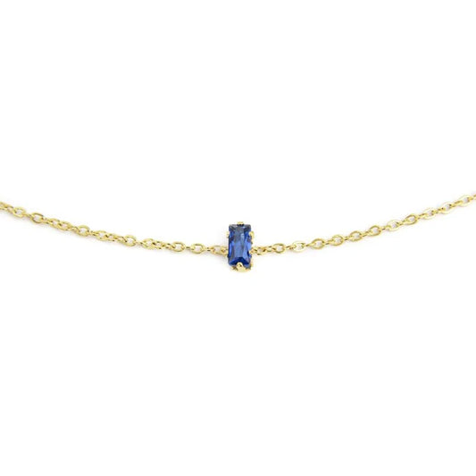 Bracciale con Zircone Baguette Blu in Acciaio Oro Marlù Marlù