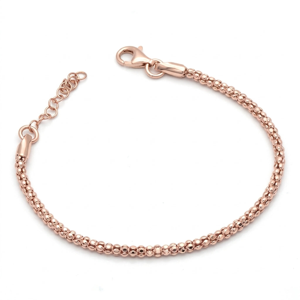 Bracciale Popcorn in Argento 925 Placcato Oro Rosa